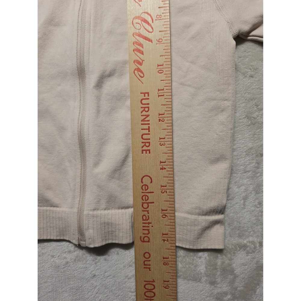 JoyLab NEW Cream Flexible Knit Activewear Cropped Zip Up Jacket | Women's XS - Picture 6 of 7